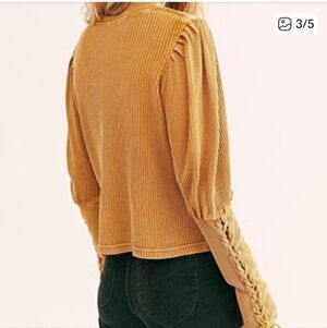 Free People Tasha Thermal Top | Braided Sleeve Princess Top